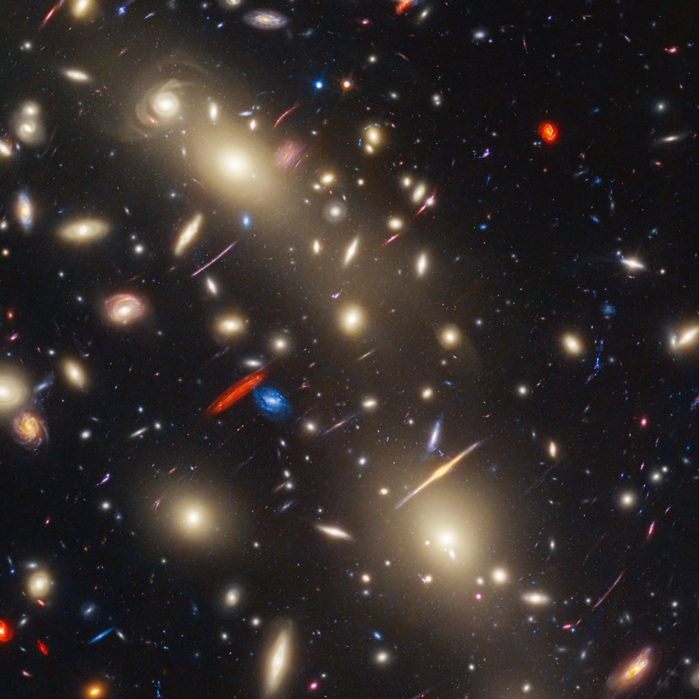 Aglomerado MACS J0416 registrado pelo telescópio espacial James Webb