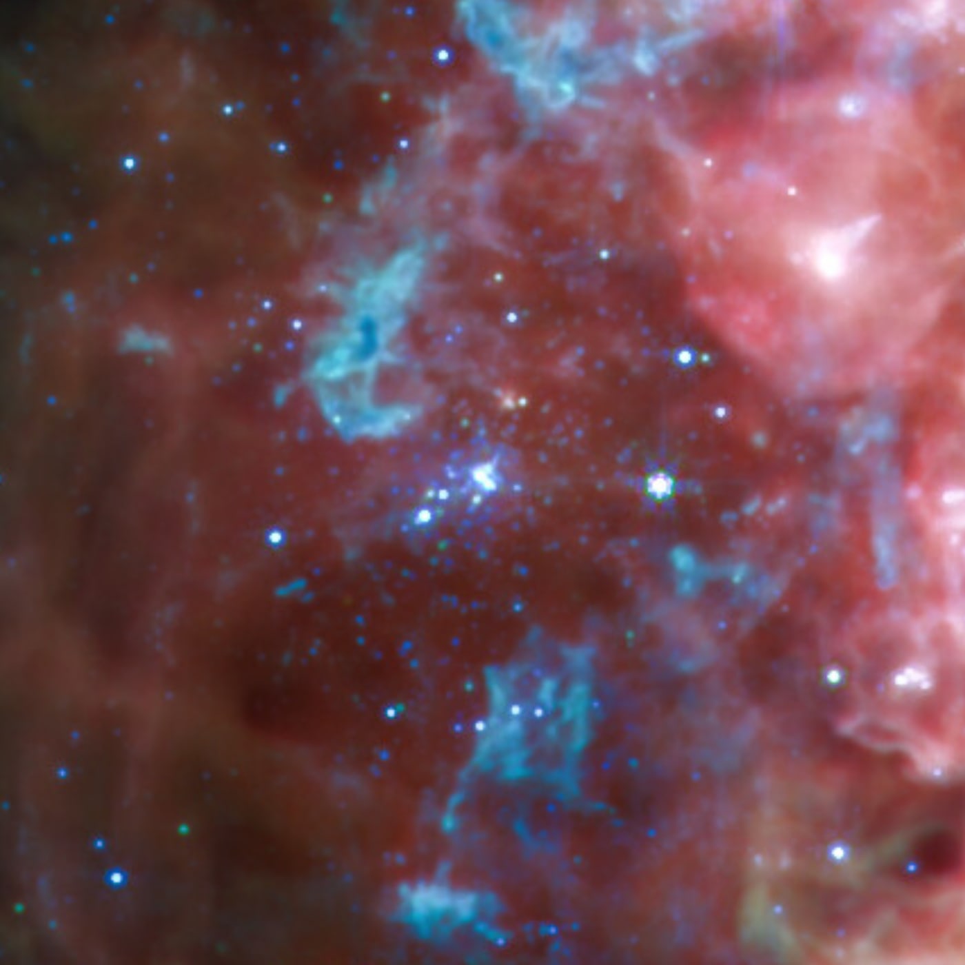 Aglomerado R136 registrado pelo telescópio espacial James Webb