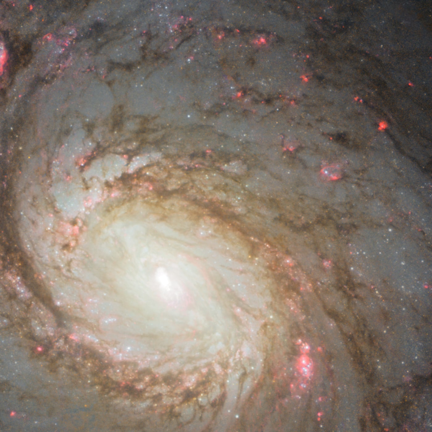 Galáxia Messier 77, em imagem do telescópio espacial Hubble