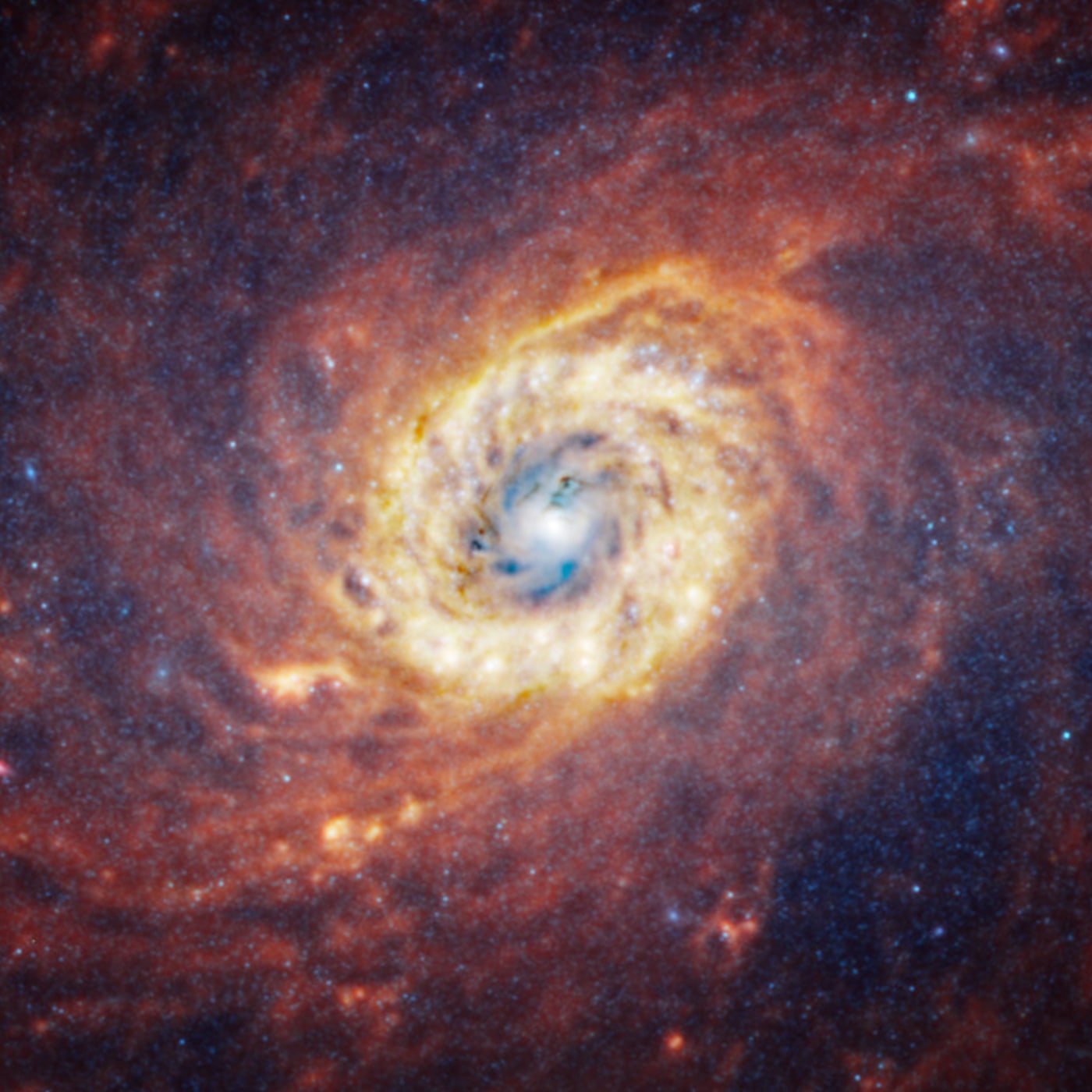 Galáxia NGC 1672 registrado pelo telescópio espacial James Webb