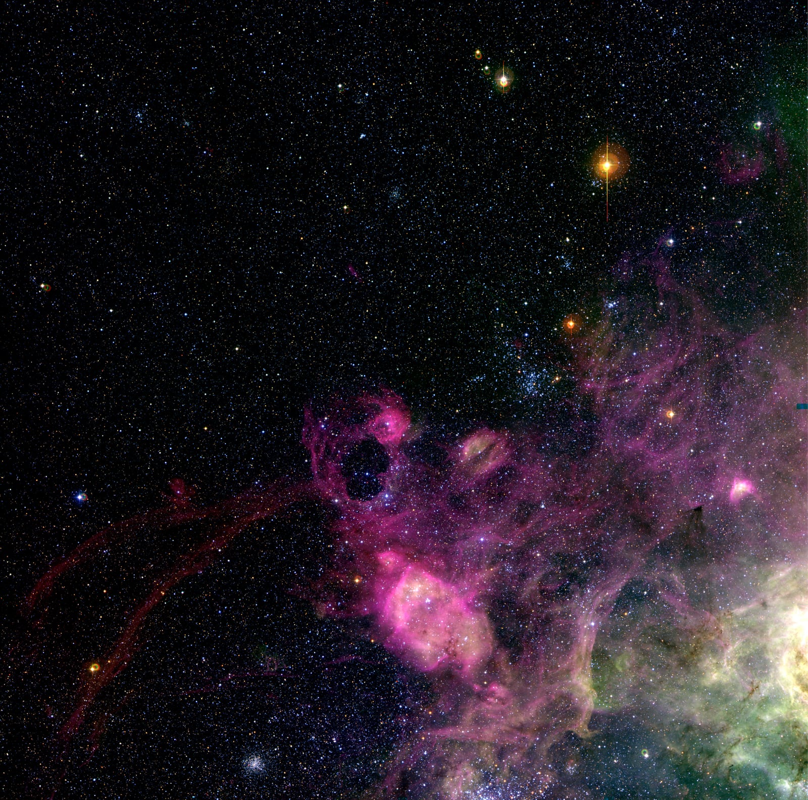 Nebulosa da Tarântula, região de formação de estrelas, em imagem do MPG/ESO 2.2-metre telescope