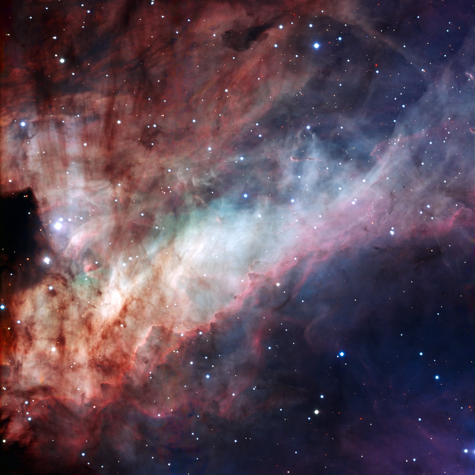 Nebulosa Ômega, nebulosa de emissão registrada pelo New Technology Telescope