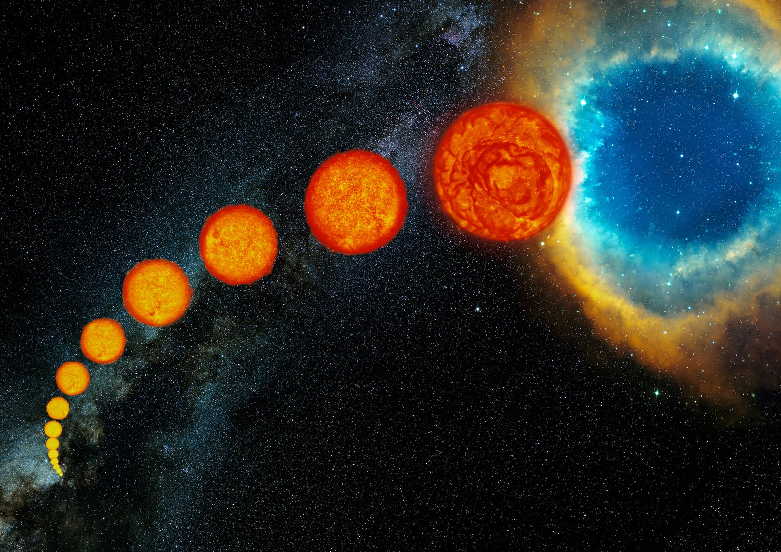 Ilustração artística de O Sol, estrela