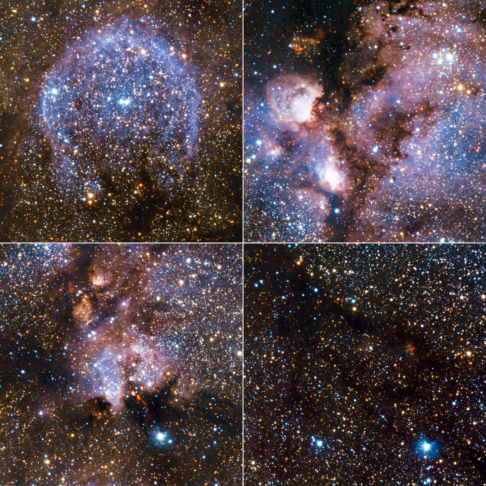 Nebulosa Pata de Gato, região de hidrogênio ionizado, em imagem do Visible and Infrared Survey Telescope for Astronomy