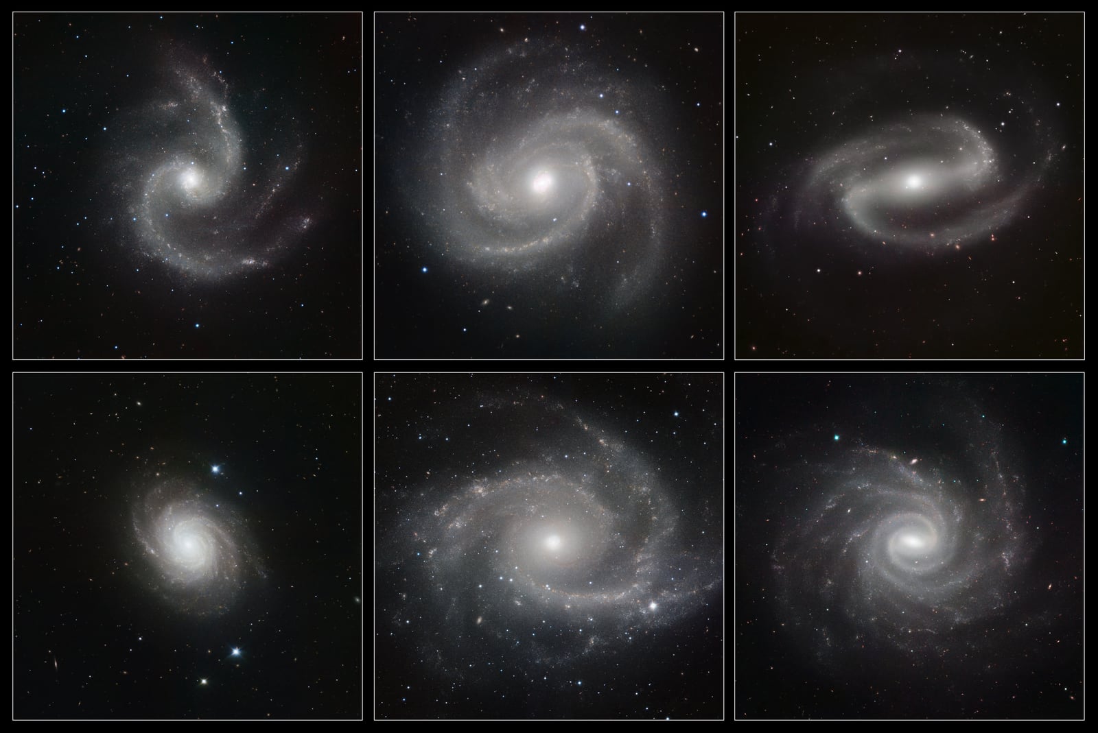 Montagem de várias imagens de Galáxia NGC 1232, galáxia com linhas de emissão