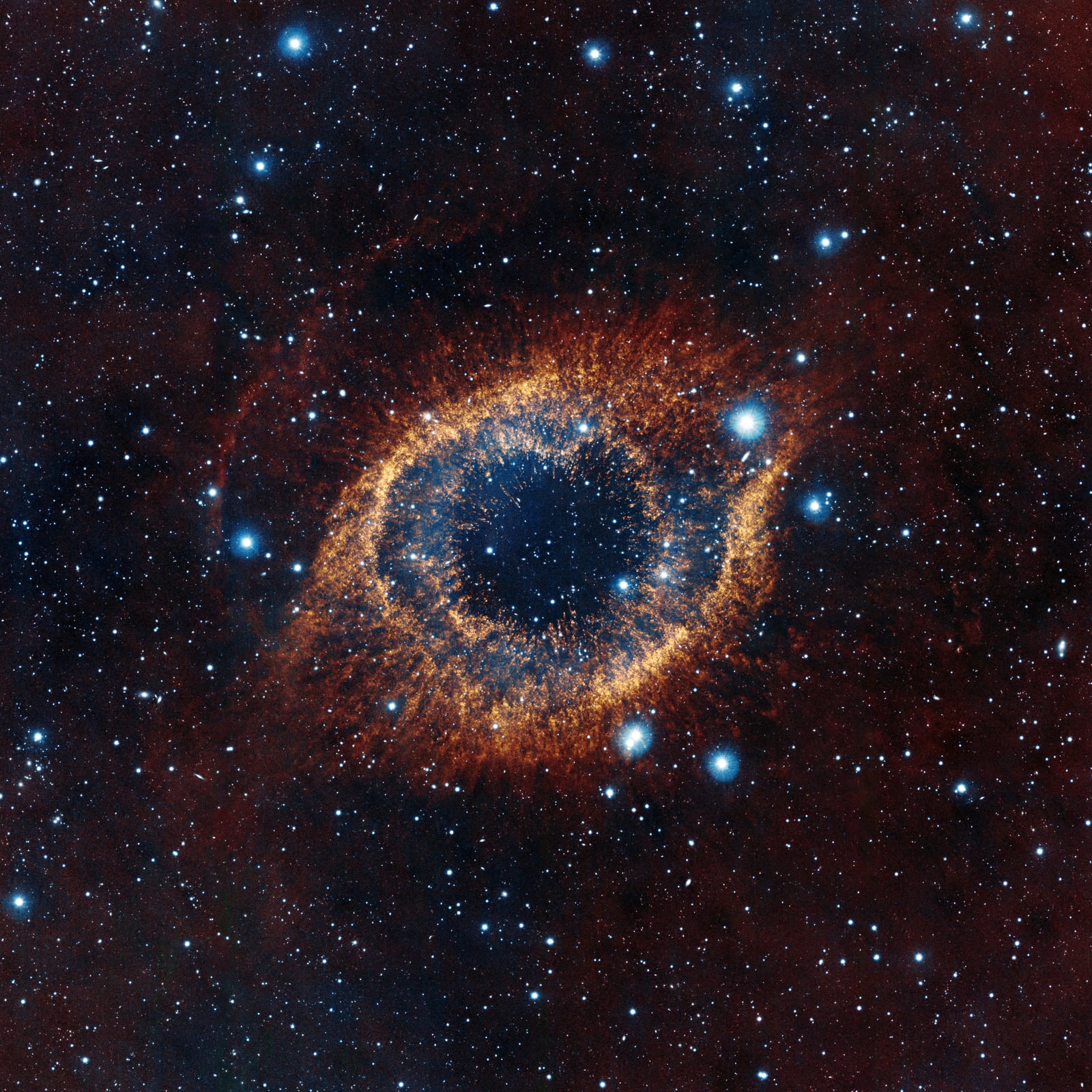 Nebulosa Hélix, o Olho de Deus, nebulosa planetária registrada pelo Visible and Infrared Survey Telescope for Astronomy