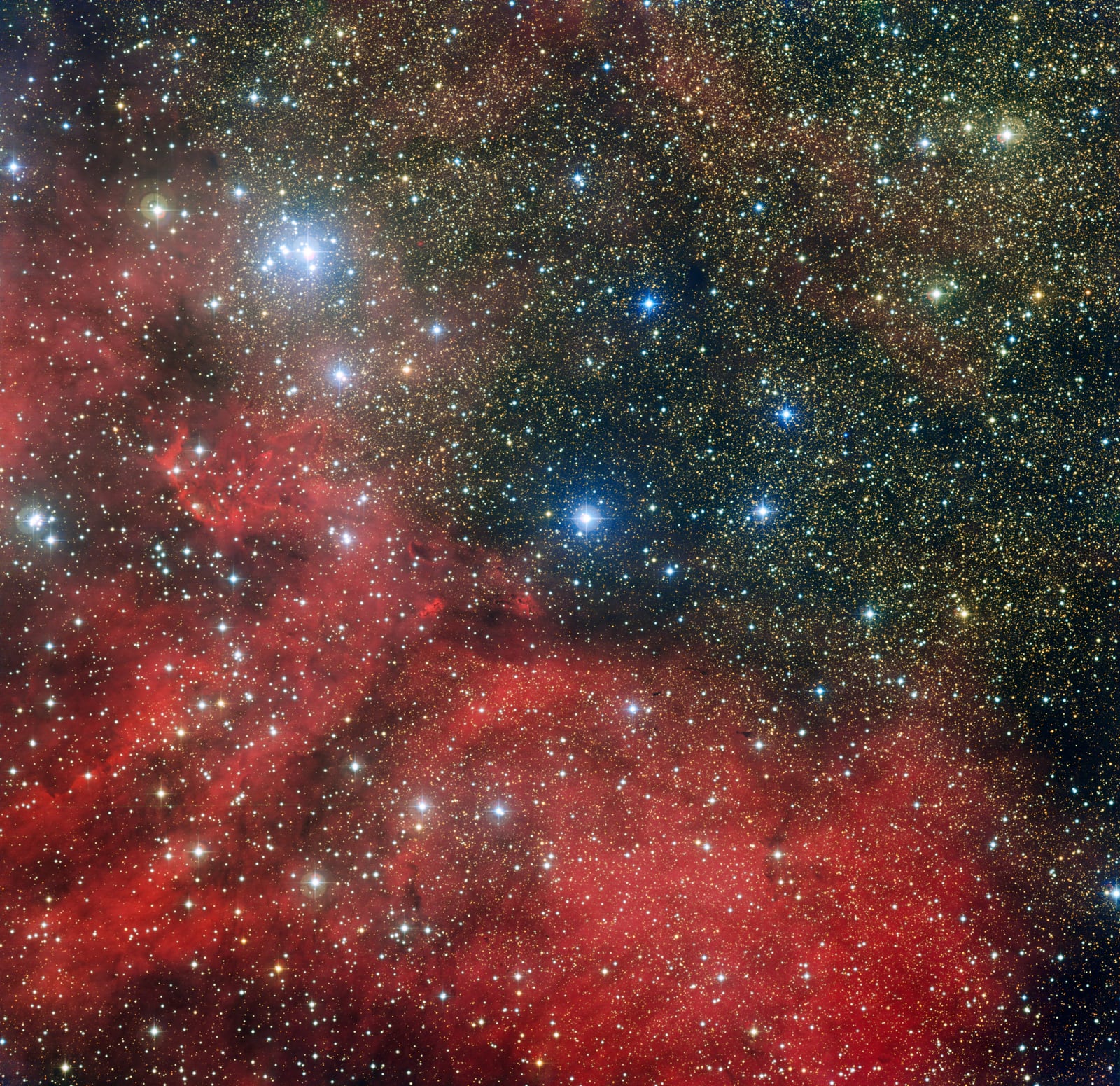 Aglomerado NGC 6604, aglomerado aberto registrada pelo MPG/ESO 2.2-metre telescope