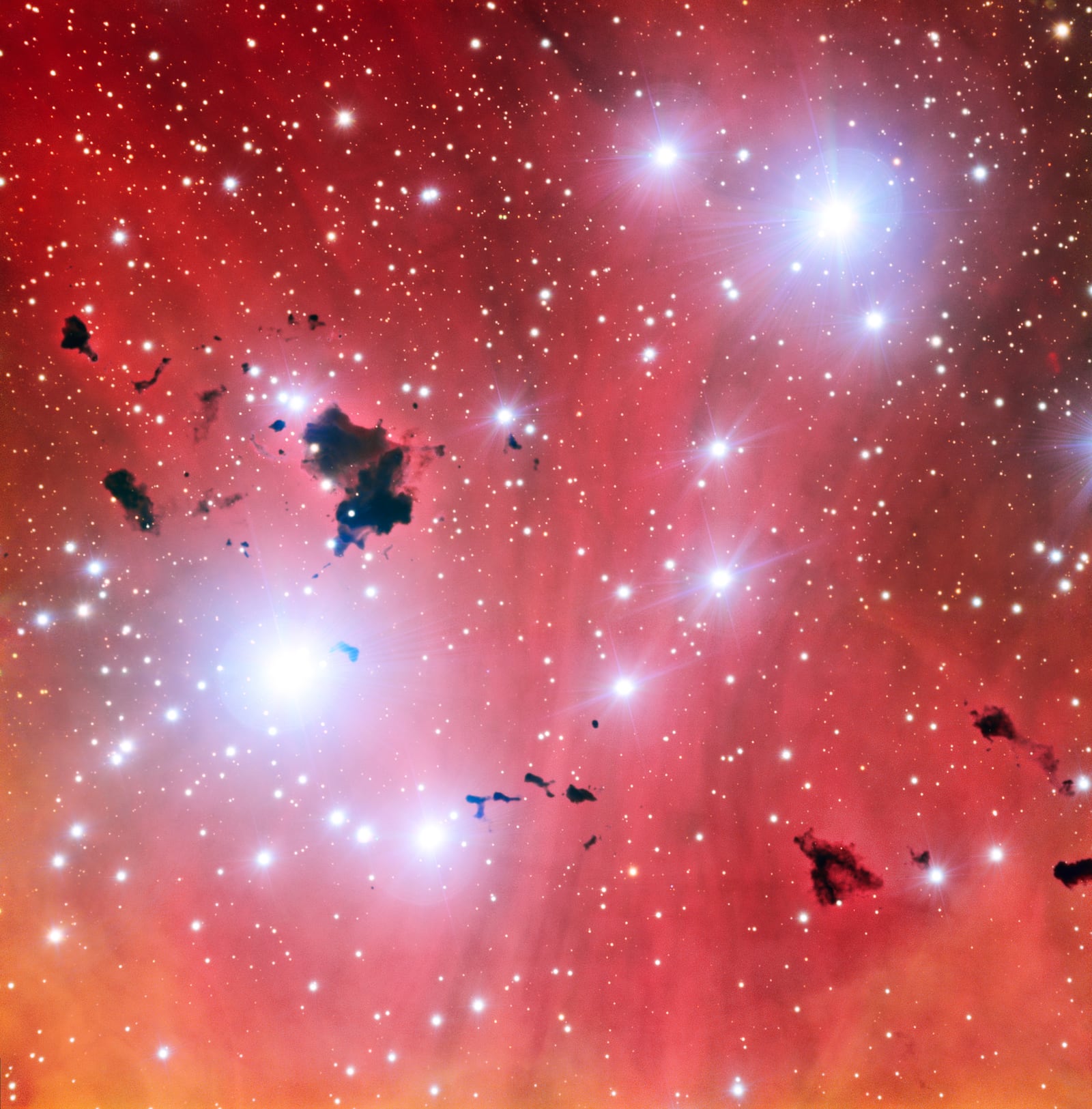 Glóbulos de Thackeray, nebulosa de emissão registrada pelo Very Large Telescope