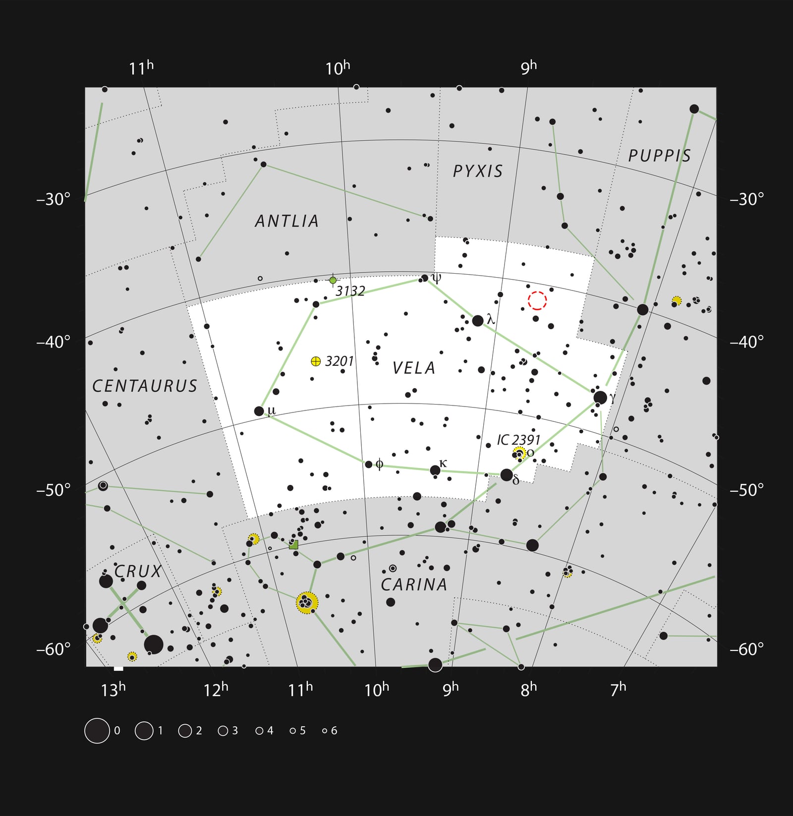 Ilustração artística de Nebulosa Gum 15, região de hidrogênio ionizado