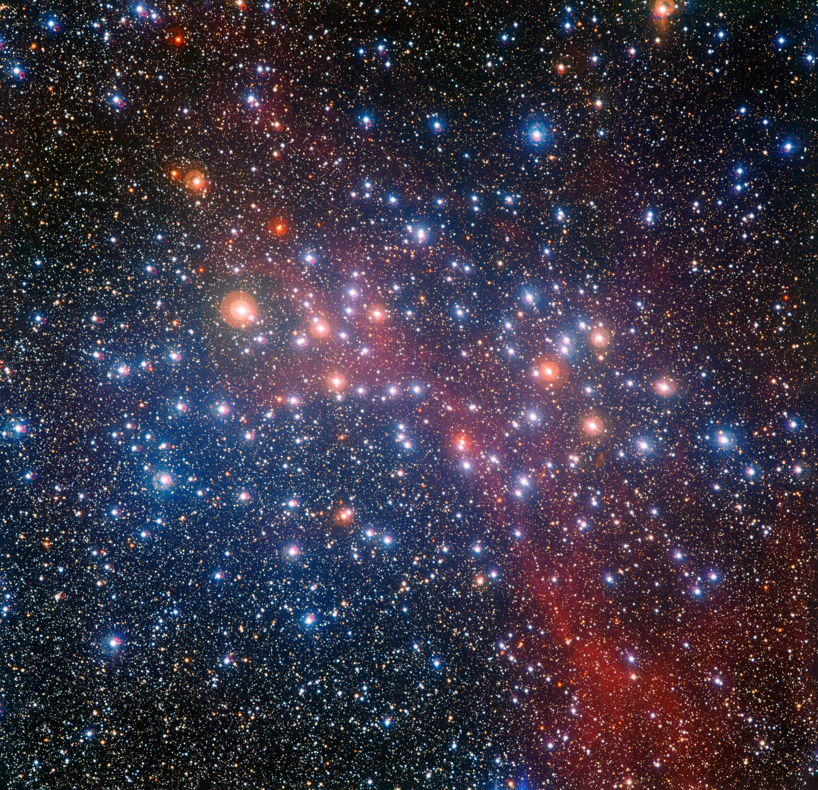 Aglomerado NGC 3532, aglomerado aberto registrada pelo MPG/ESO 2.2-metre telescope