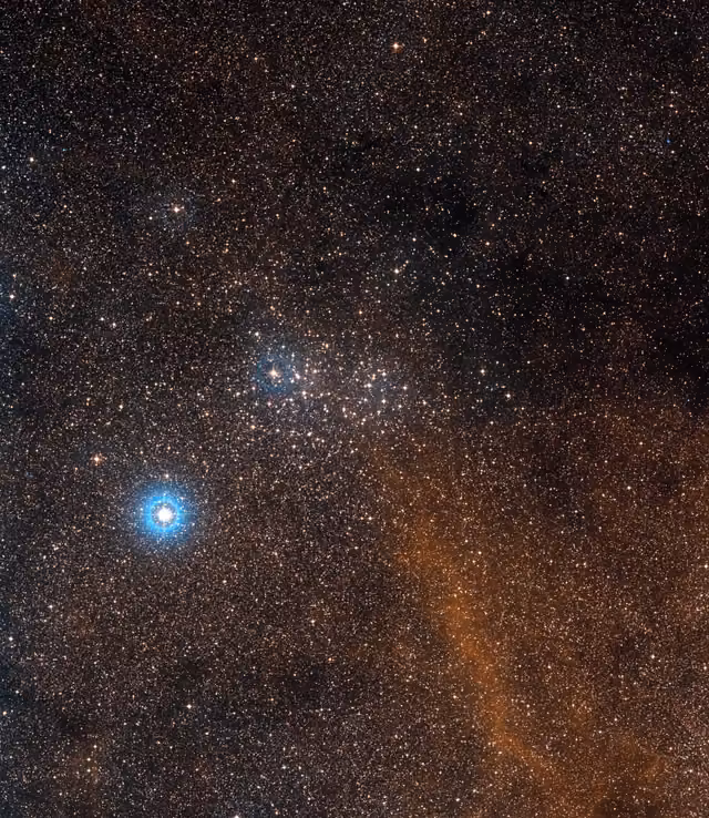 Aglomerado NGC 3532, aglomerado aberto, em imagem do Digitized Sky Survey 2