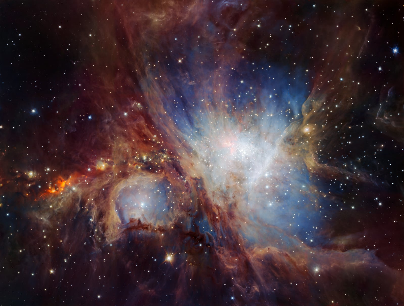 Nebulosa de Órion, nebulosa de emissão registrada pelo Very Large Telescope