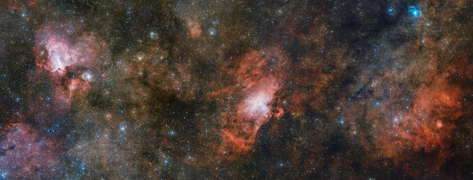 Nebulosa Ômega, nebulosa de emissão registrada pelo VLT Survey Telescope