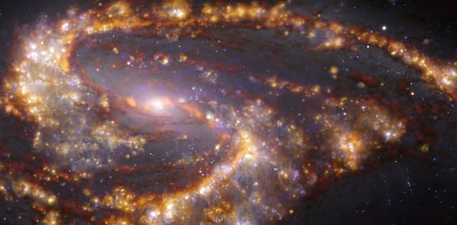 Galáxia Messier 66, galáxia registrada pelo Atacama Large Millimeter/submillimeter Array
