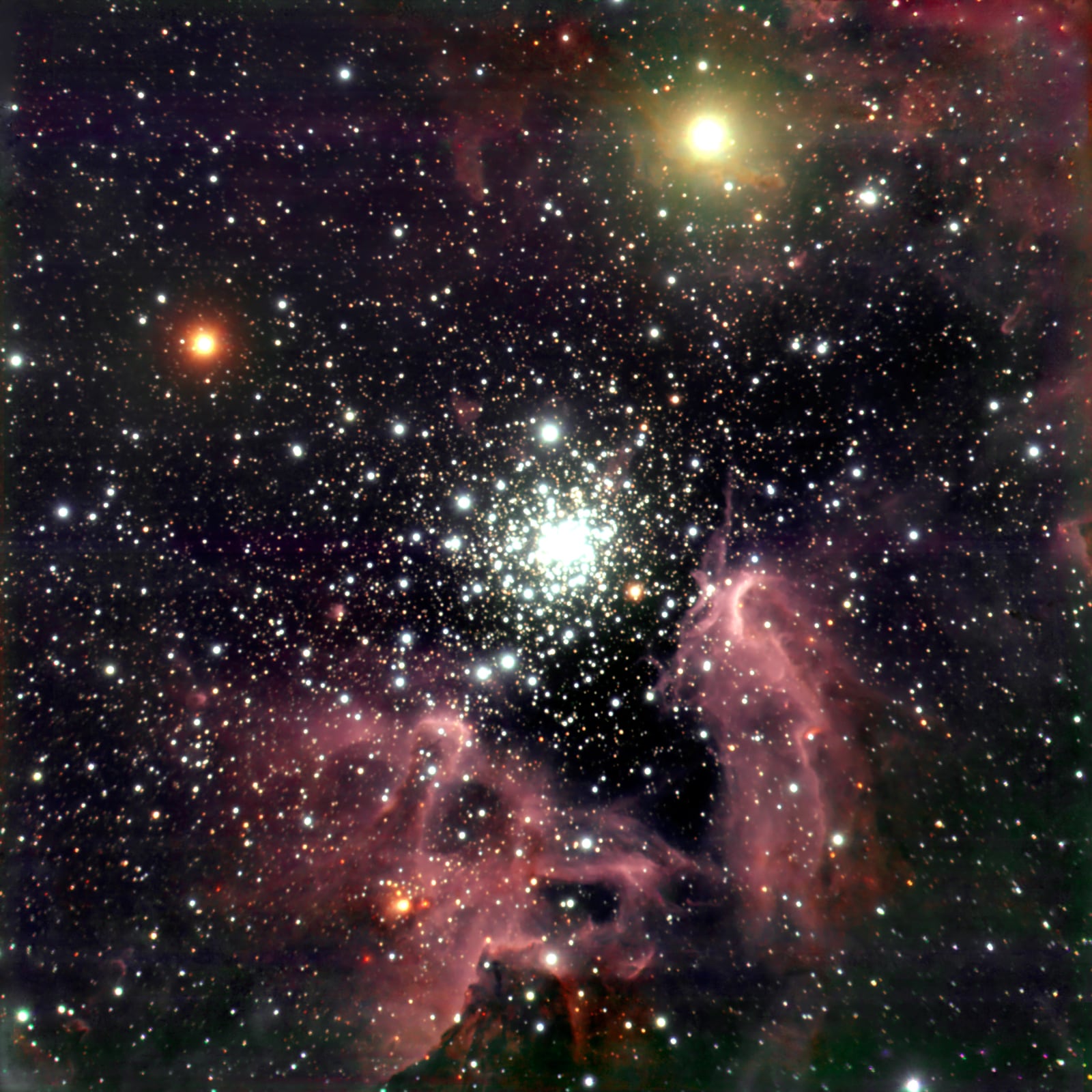 Nebulosa NGC 3603, nebulosa de emissão registrada pelo Very Large Telescope