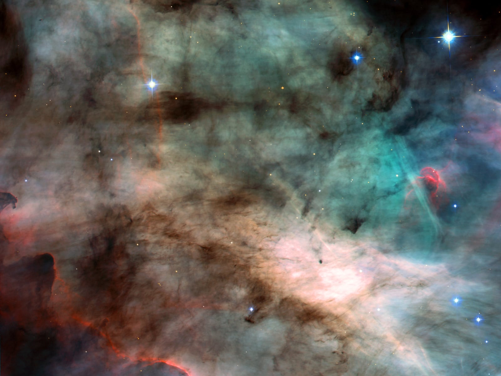 Nebulosa Ômega, nebulosa de emissão, em imagem do Hubble Space Telescope