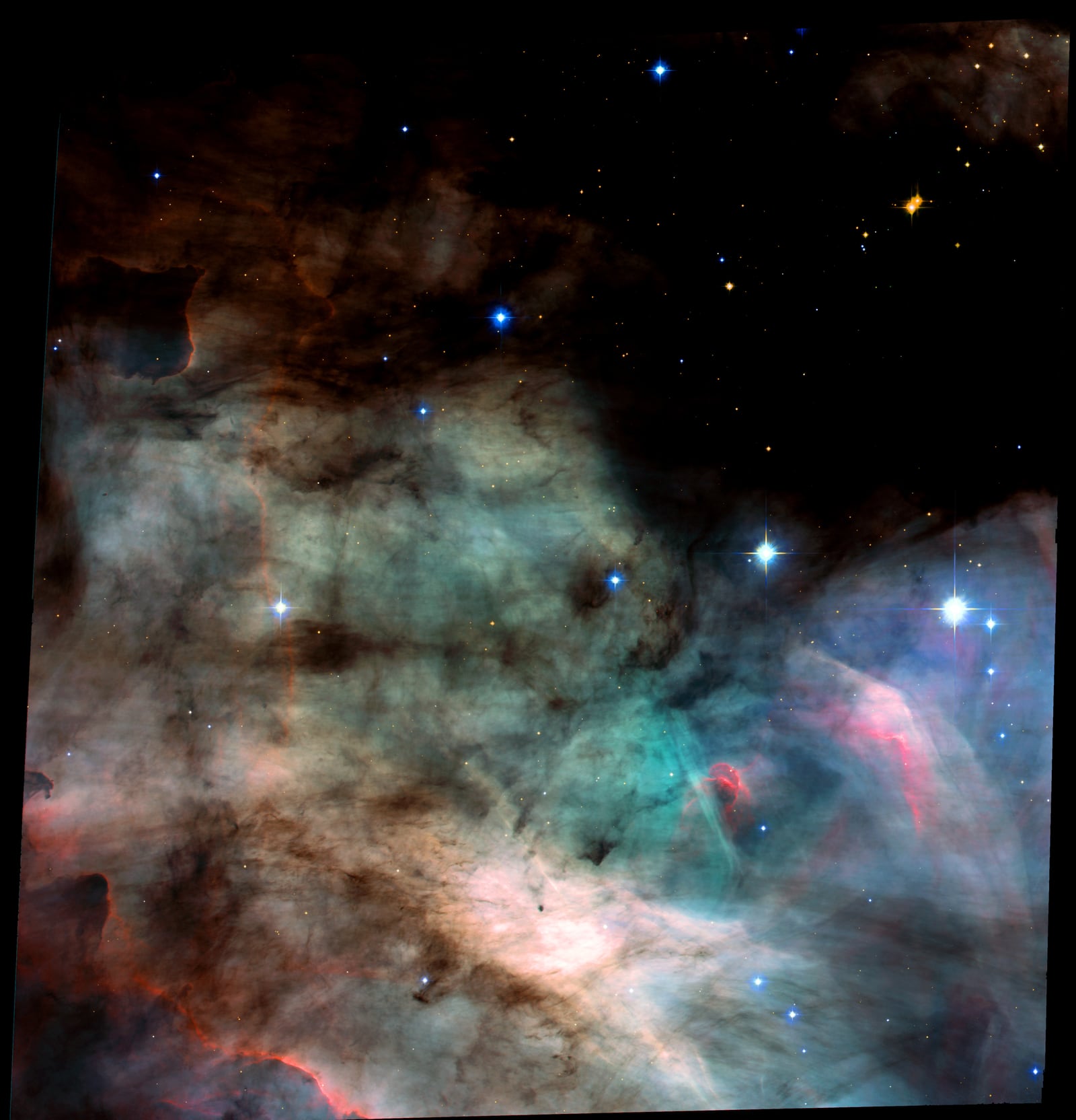 Nebulosa Ômega, nebulosa de emissão, em imagem do Hubble Space Telescope