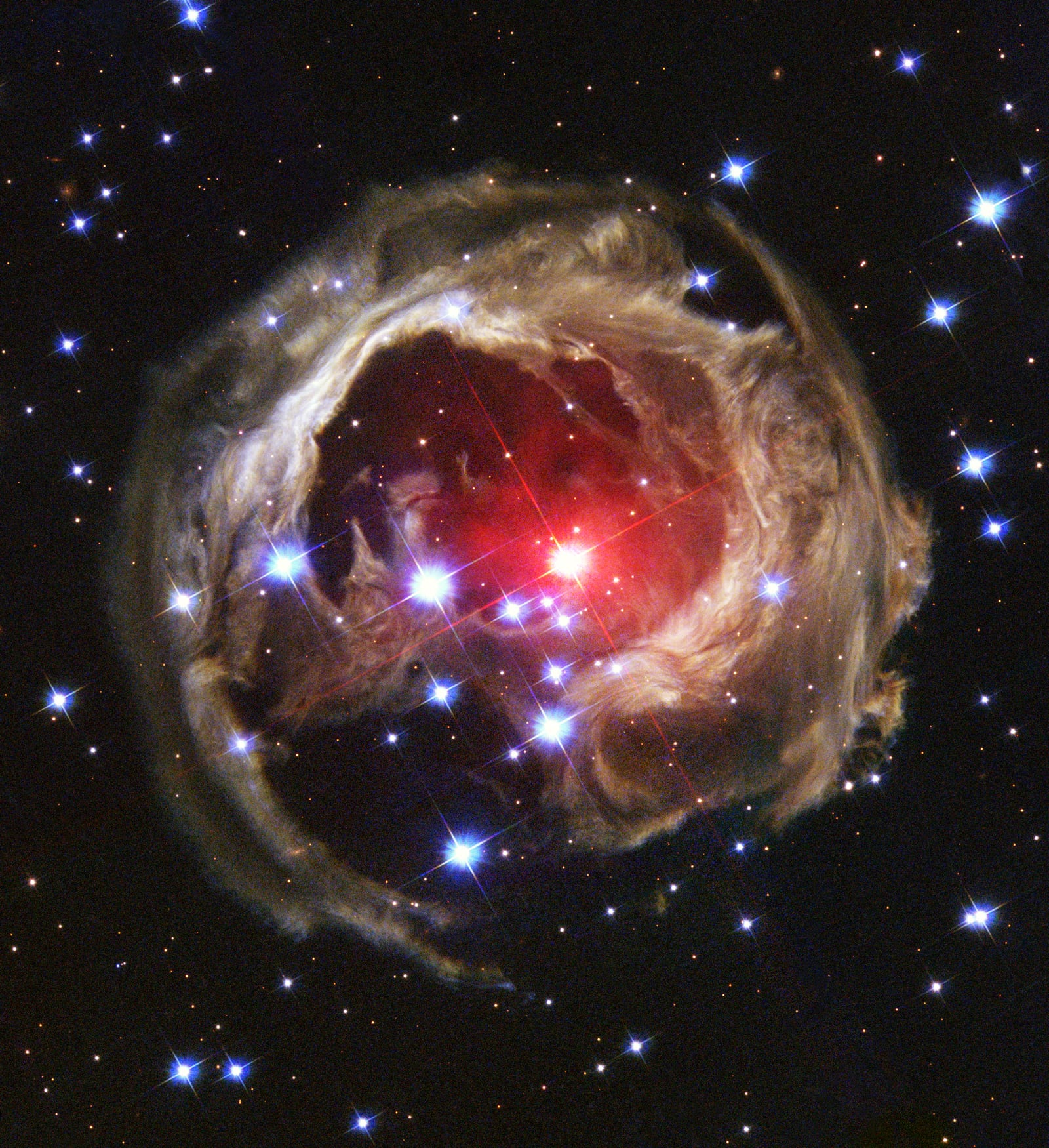 V838 Monocerotis, variável cataclísmica, em imagem do Hubble Space Telescope