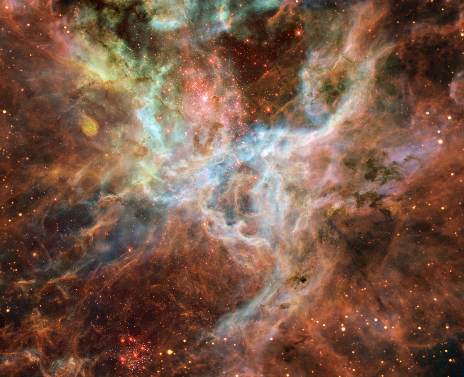 Nebulosa da Tarântula, região de formação de estrelas registrada pelo Hubble Space Telescope