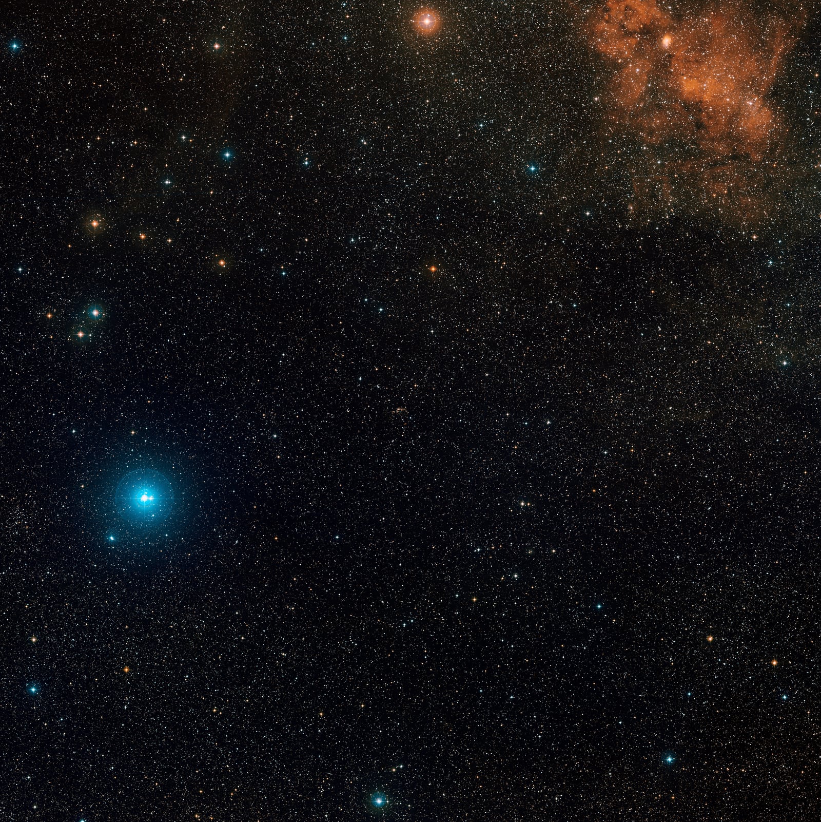 Cassiopeia A, remanescente de supernova, em imagem do DSS