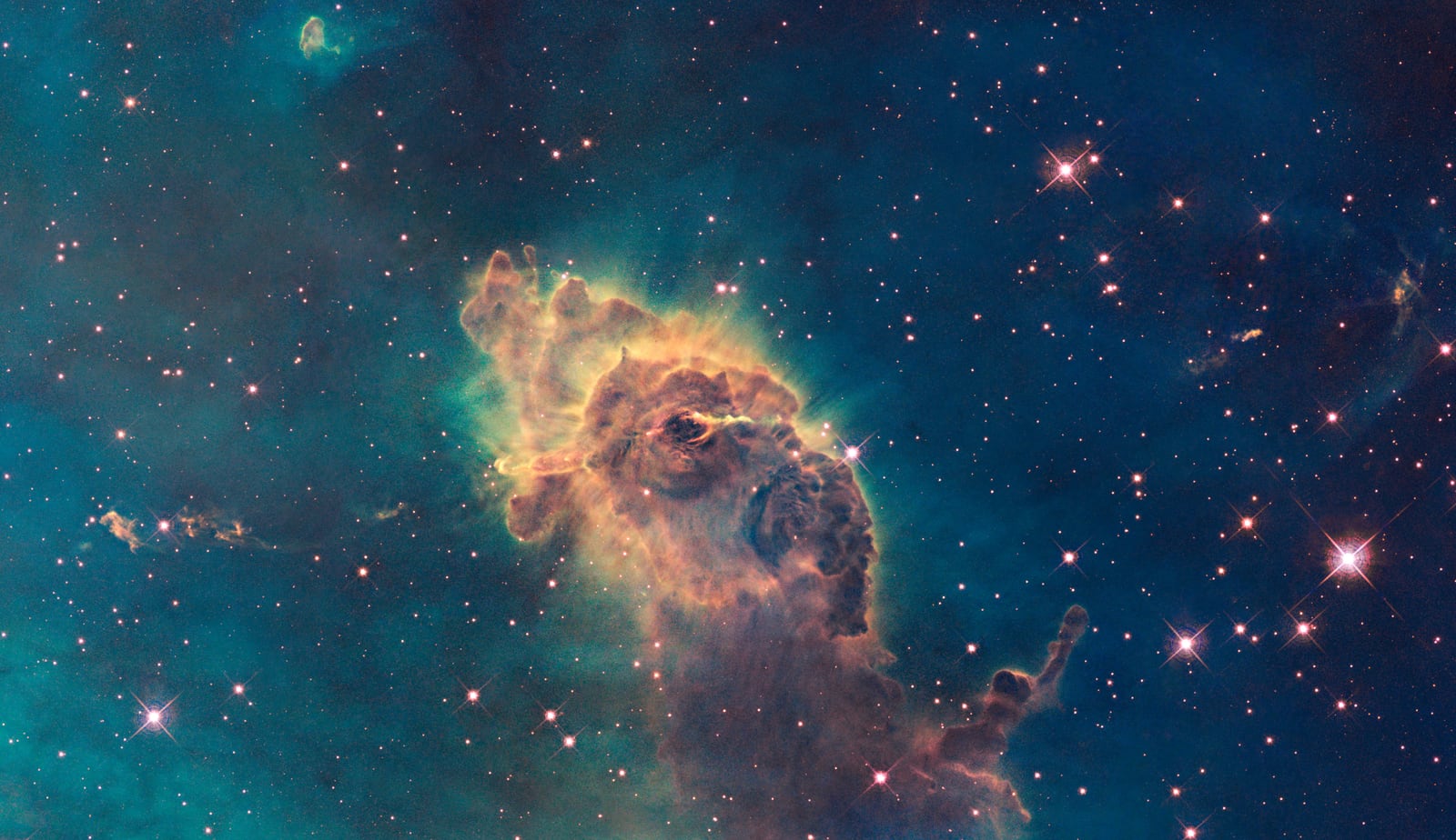Nebulosa de Carina, região de hidrogênio ionizado registrada pelo Hubble Space Telescope