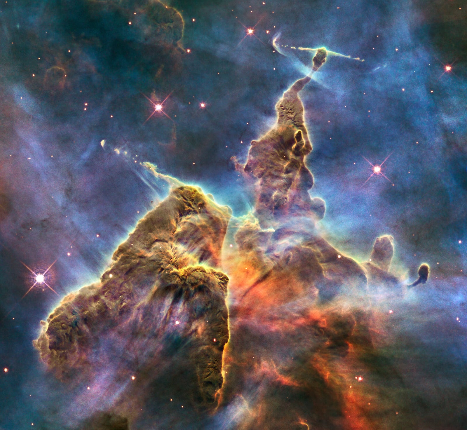 Nebulosa de Carina, região de hidrogênio ionizado registrada pelo Hubble Space Telescope