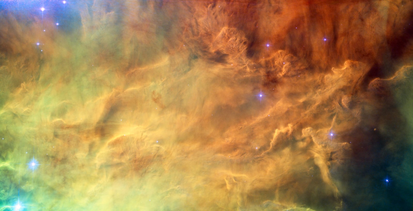 Nebulosa da Lagoa, nebulosa de emissão, em imagem do Hubble Space Telescope