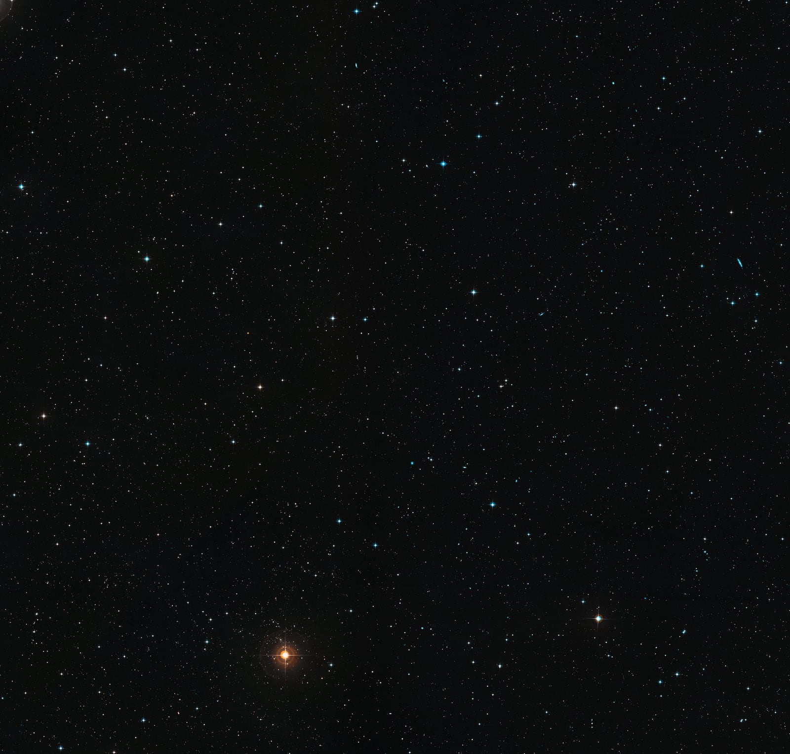 Abell 2744, o Aglomerado de Pandora, aglomerado de galáxias, em imagem do DSS