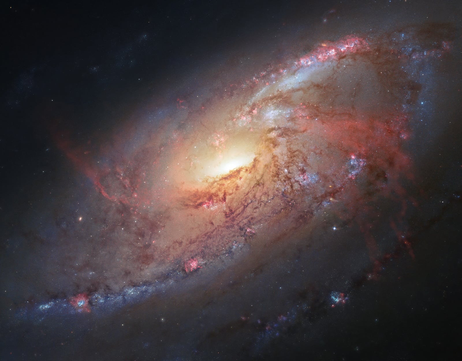 Galáxia Messier 106, galáxia registrada pelo Hubble Space Telescope