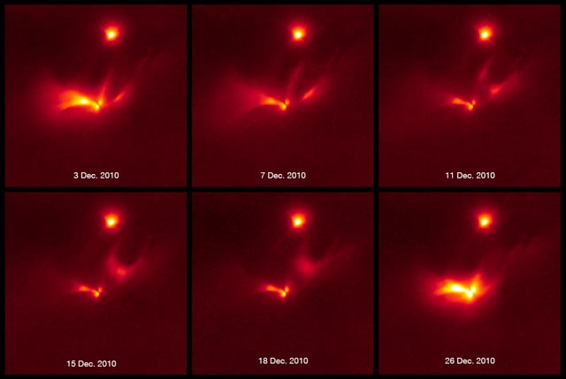 Montagem de várias imagens de Aglomerado IC 348, aglomerado aberto, em imagem do Hubble Space Telescope