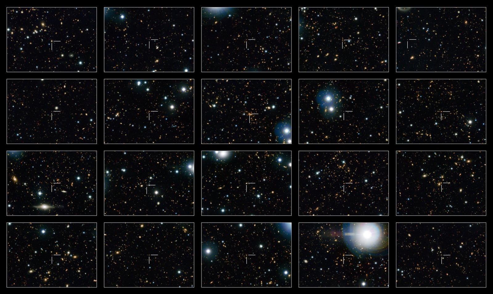 Montagem de várias imagens de Campo COSMOS, campo profundo
