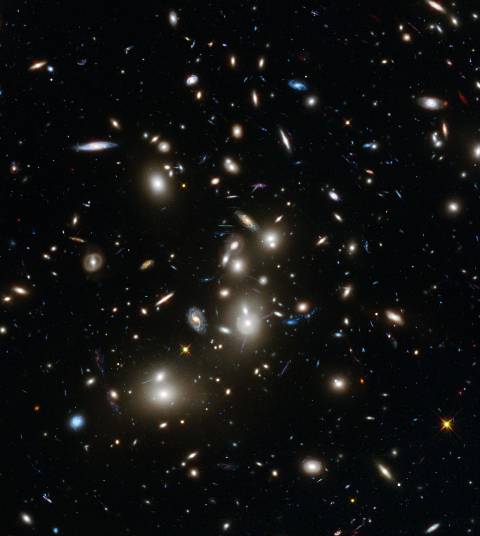 Abell 2744, o Aglomerado de Pandora, aglomerado de galáxias registrada pelo Hubble Space Telescope
