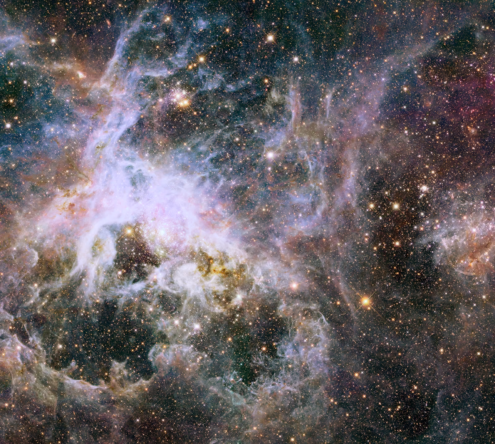 Nebulosa da Tarântula, em imagem do telescópio espacial Hubble
