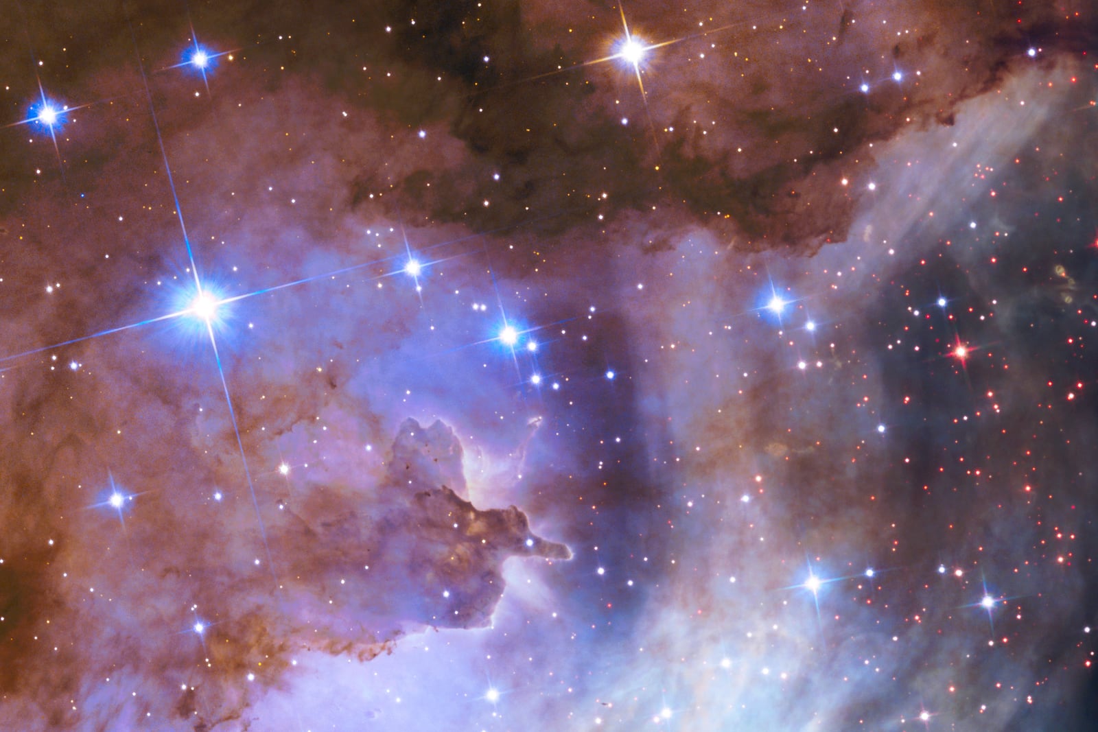 Westerlund 2, aglomerado aberto, em imagem do Hubble Space Telescope