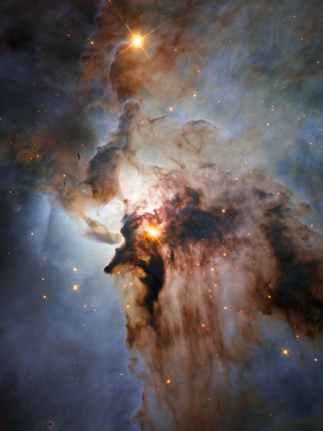 Nebulosa da Lagoa, nebulosa de emissão, em imagem do Hubble Space Telescope
