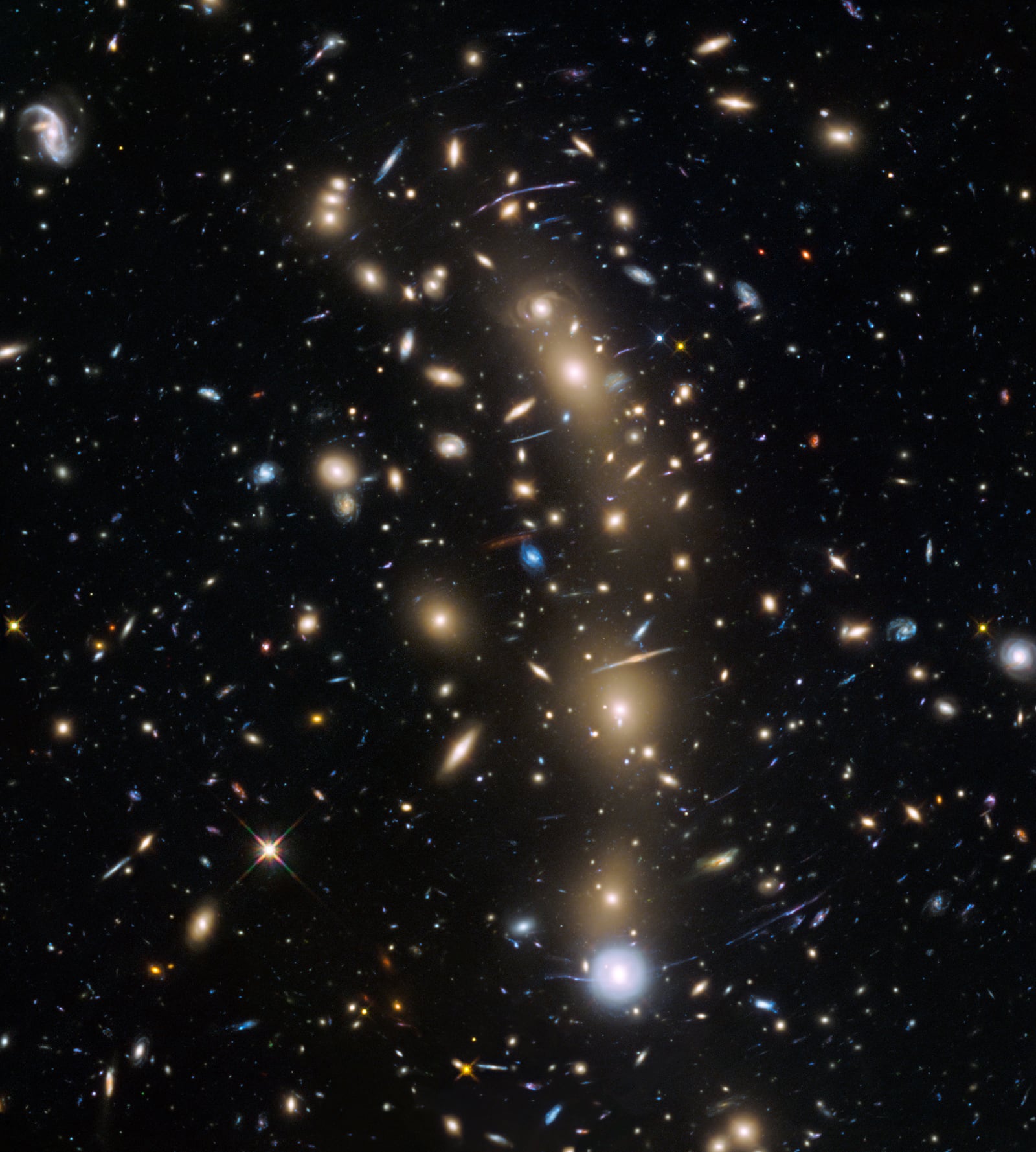 Aglomerado MACS J0416, aglomerado de galáxias, em imagem do Hubble Space Telescope