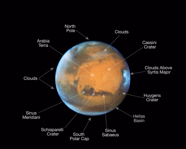 Marte, planeta, em imagem do Hubble Space Telescope