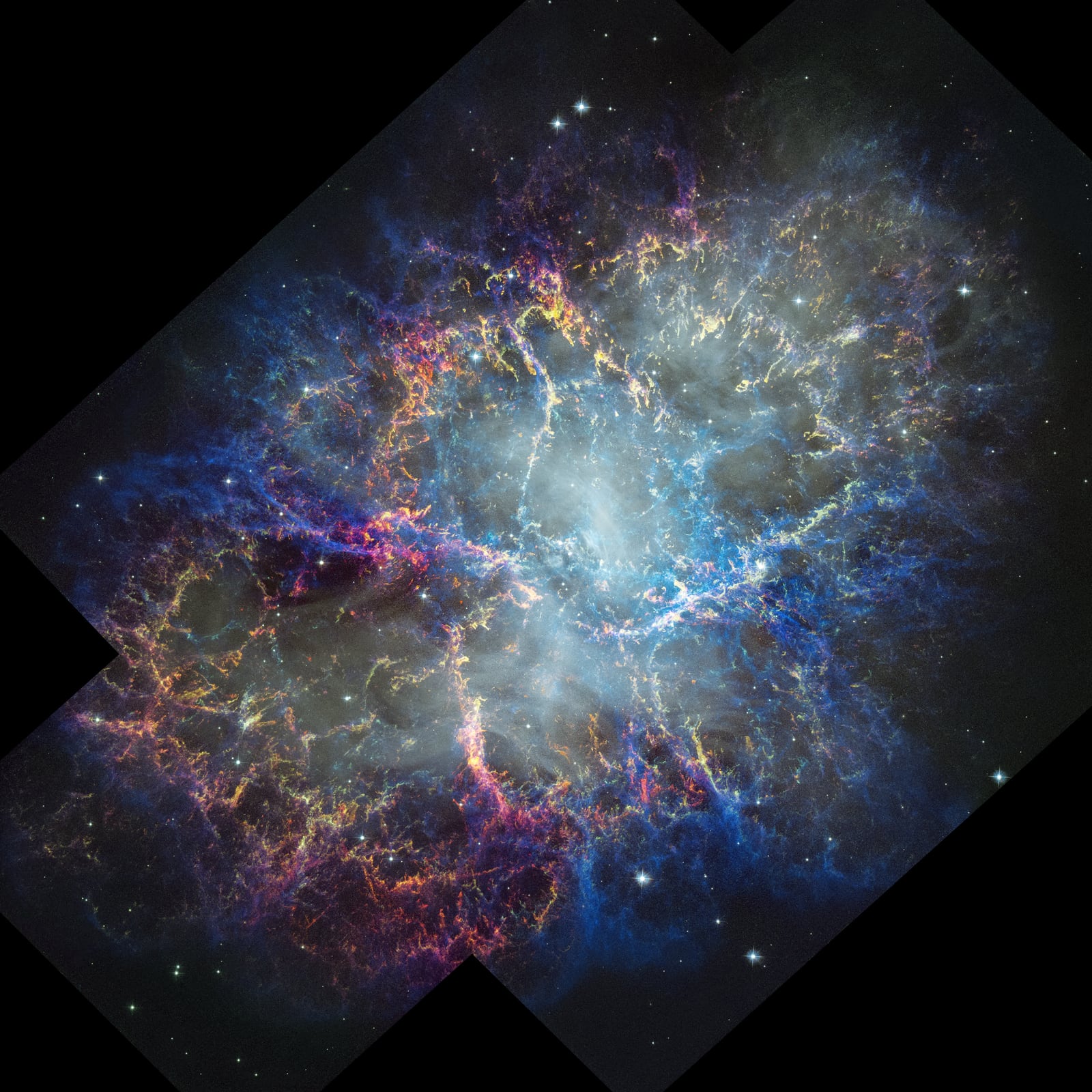 Nebulosa do Caranguejo, remanescente de supernova, em imagem do Hubble Space Telescope