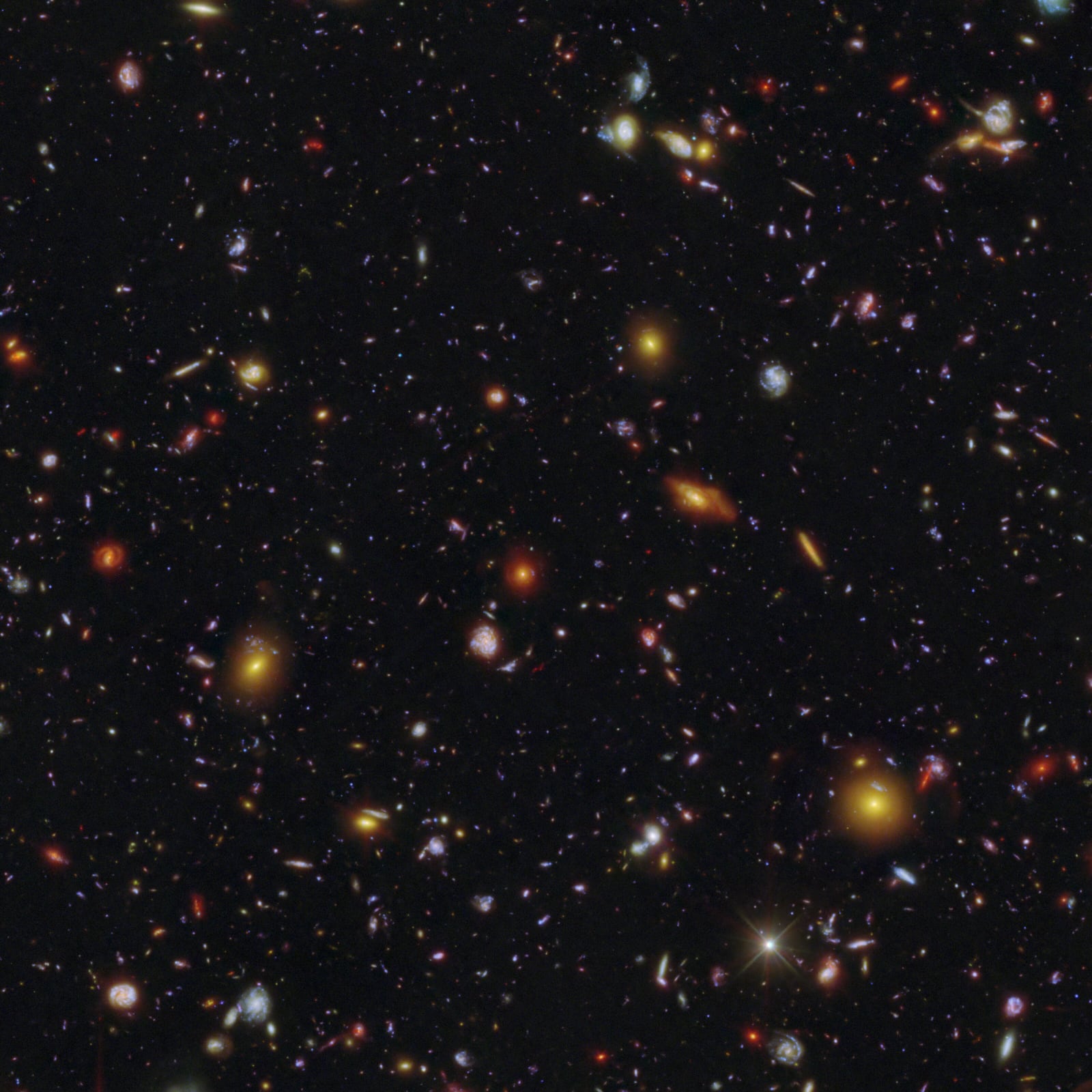 Campo Ultraprofundo do Hubble, campo profundo, em imagem do Hubble Space Telescope