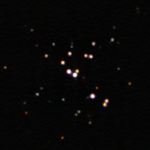 Aglomerado R136, aglomerado de estrelas, em imagem do Gemini South