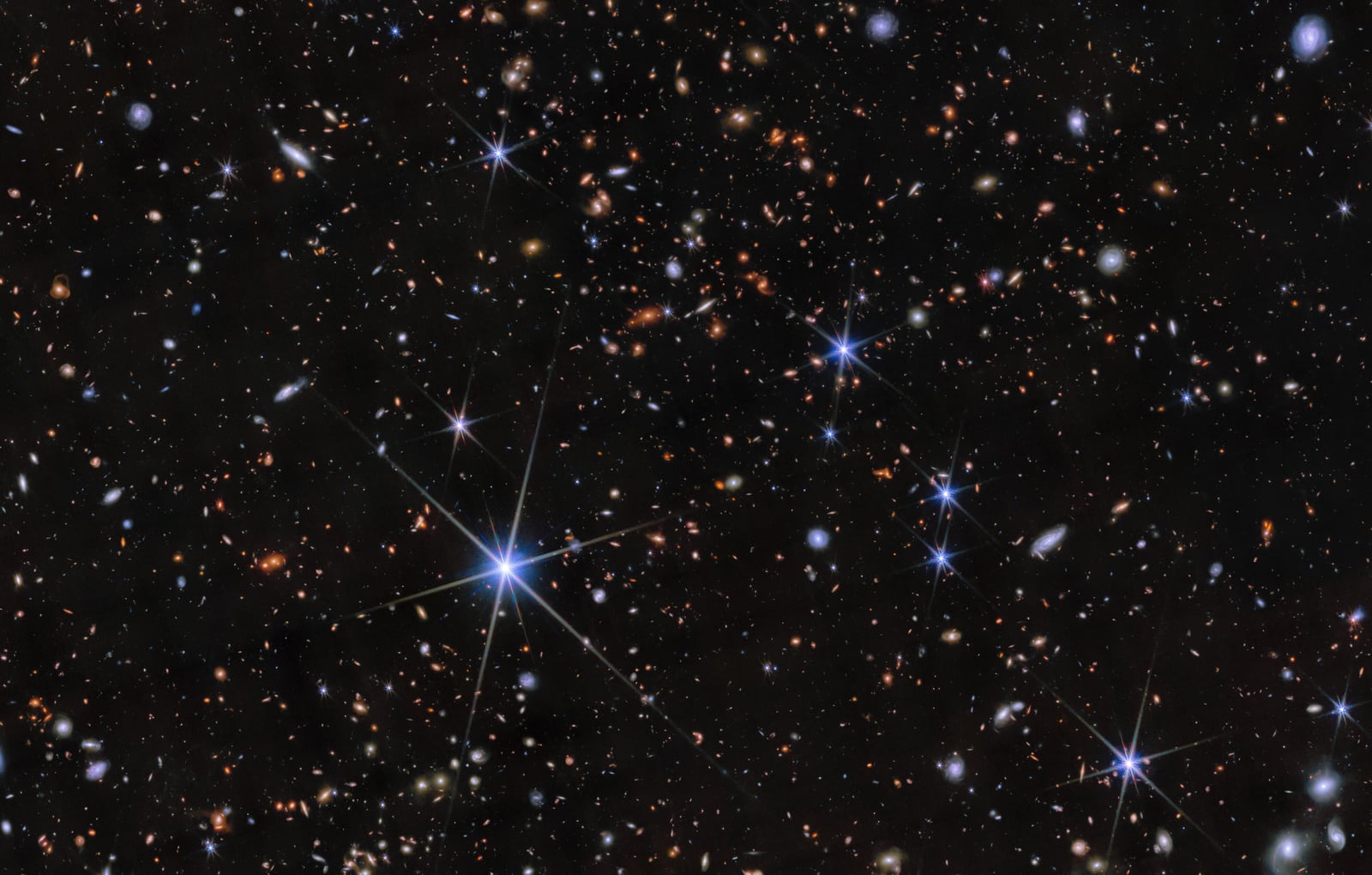 Campo COSMOS, campo profundo, em imagem do James Webb Space Telescope
