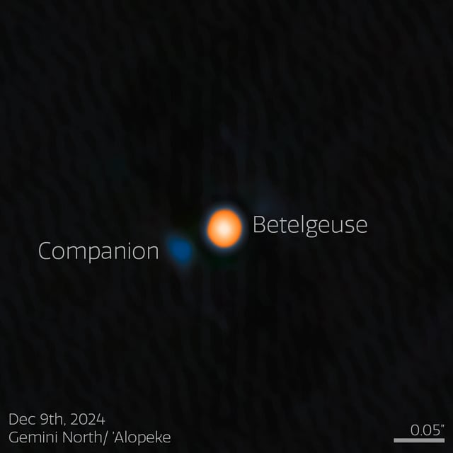 Diagrama de Betelgeuse, estrela supergigante vermelha, em imagem do Gemini North