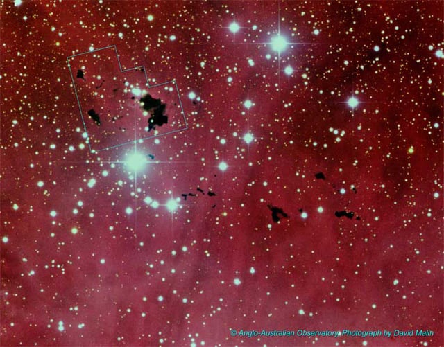 Montagem de várias imagens de Glóbulos de Thackeray, nebulosa de emissão, em imagem do Other