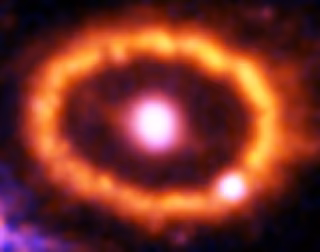 Supernova 1987A, remanescente de supernova, em imagem do Hubble Space Telescope