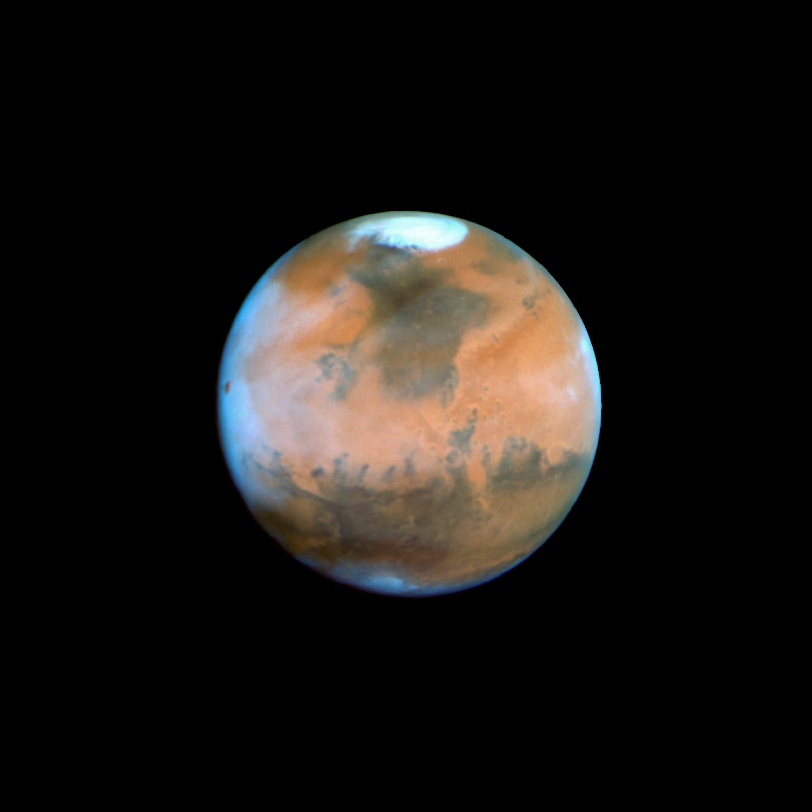 Marte, planeta, em imagem do Hubble Space Telescope