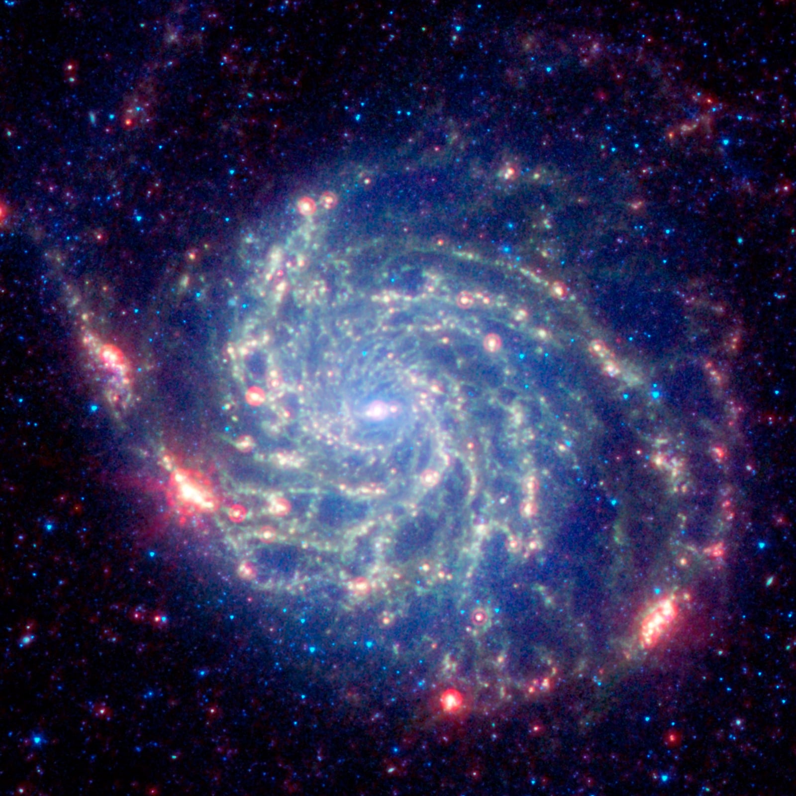 Galáxia do Cata-vento, galáxia, em imagem do Spitzer Space Telescope