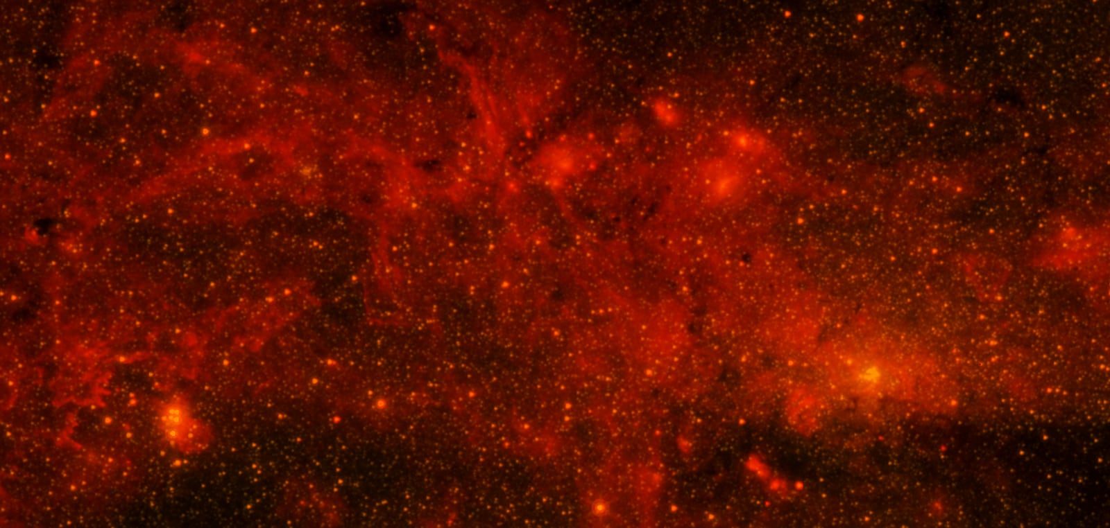 Centro da Via Láctea, região do céu, em imagem do Spitzer Space Telescope
