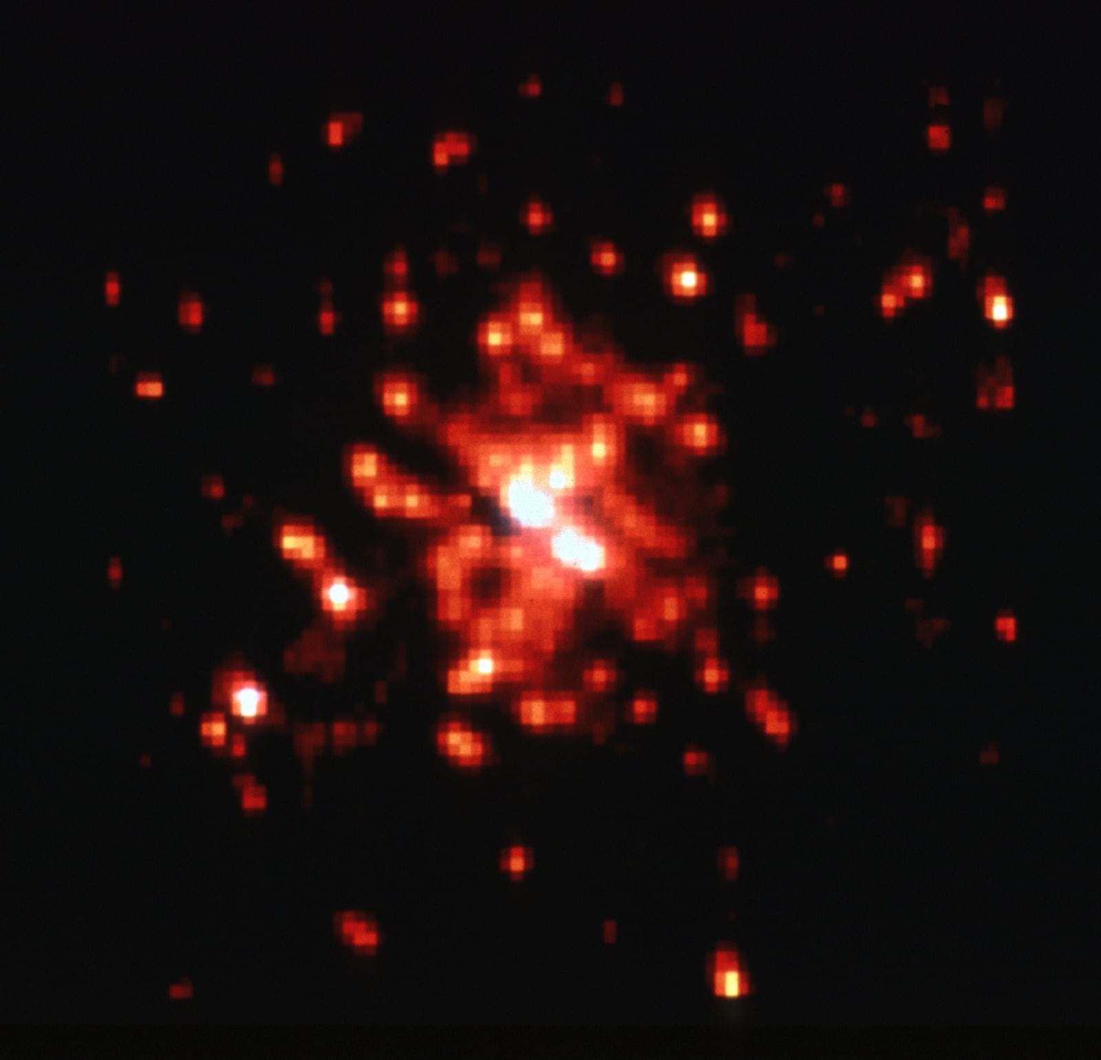 Aglomerado R136, aglomerado de estrelas, em imagem do Hubble Space Telescope