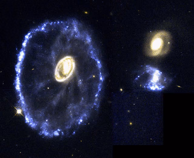 Galáxia Roda de Carroça registrado pelo Hubble