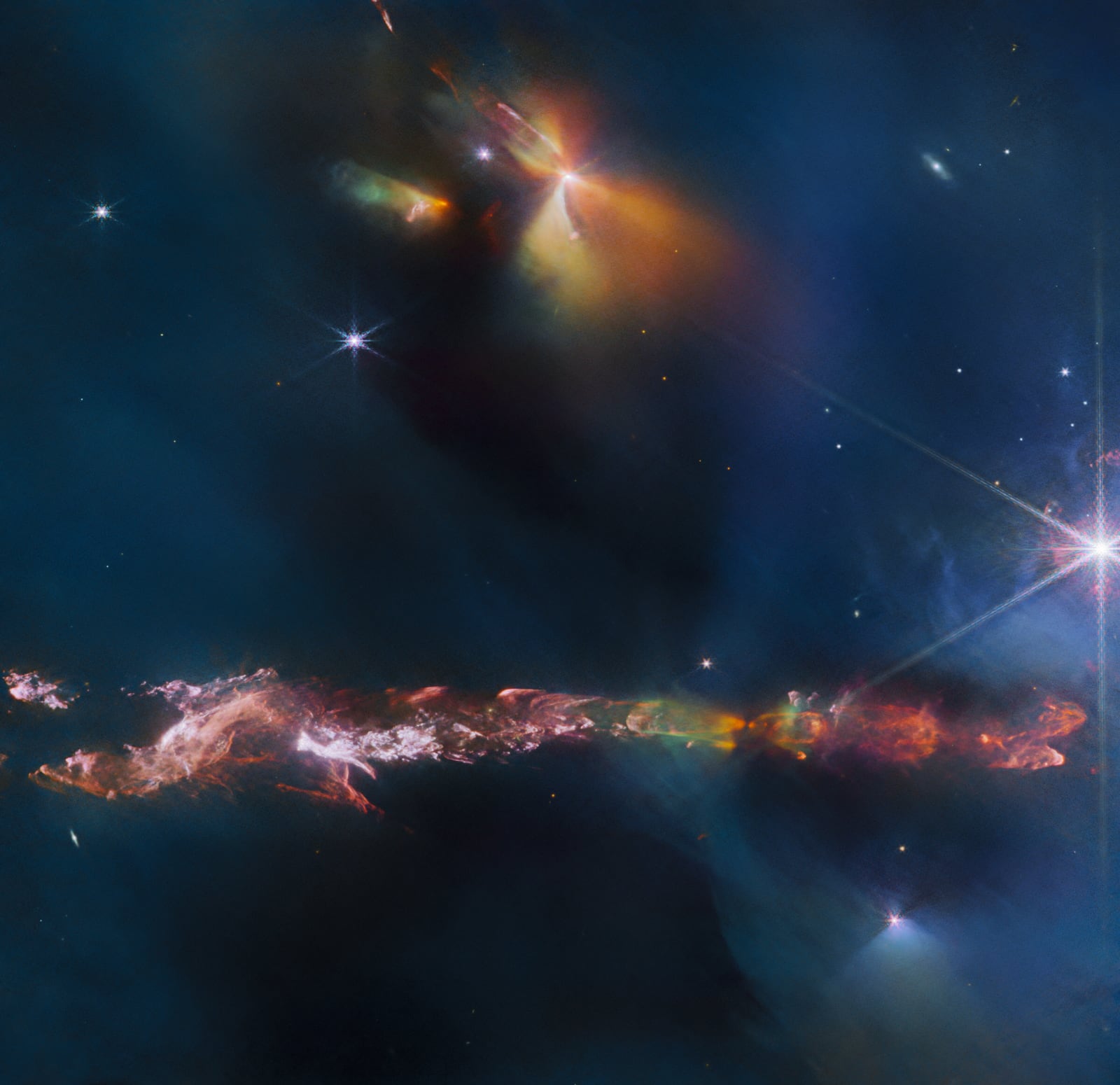 Objeto de Herbig-Haro 797, objeto de herbig-haro registrada pelo James Webb Space Telescope